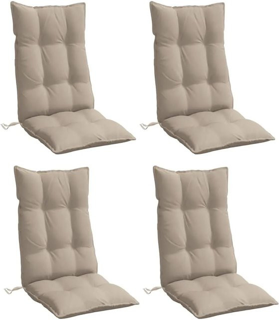 vidaXL Set mit 4 Hochlehner-Auflagen aus wasserabweisendem Oxford-Gewebe in Beige - Bild 1