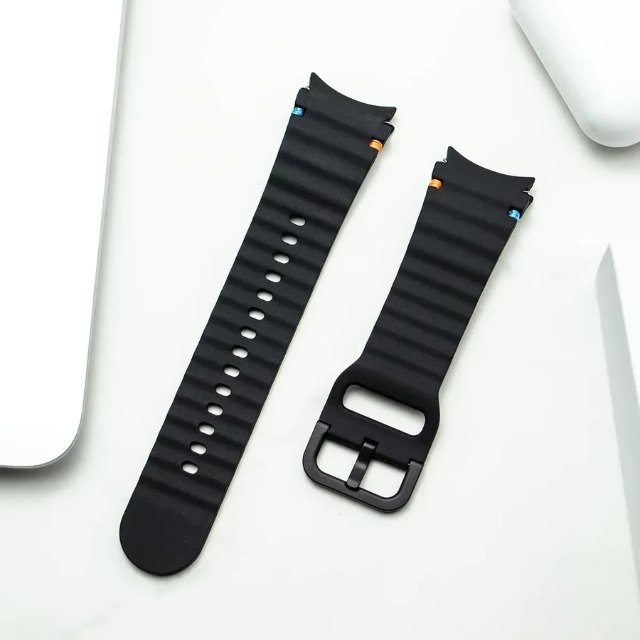 CAOWTAN Uhrenarmband Silikon, Samsung Galaxy Watch, Schwarz, Unisex - Bild 3
