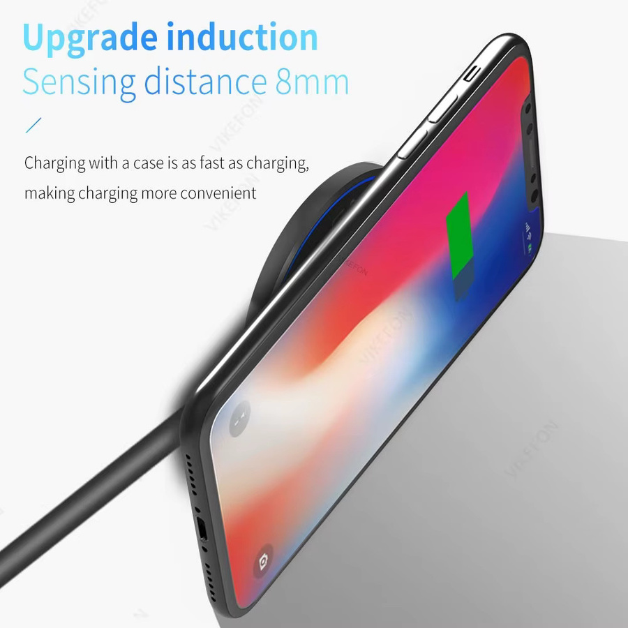 VIKEFON Mini Kabelloses LED-Ladegerät mit USB-C Induktions-Schnellladestation für iPhone, Samsung und Xiaomi - Bild 4