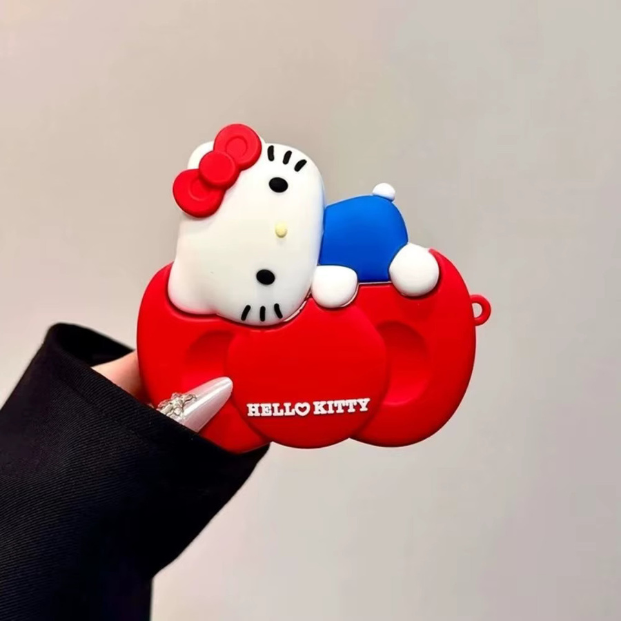 Sanrio Hello Kitty 3D Schleifenknoten Kopfhörerhülle für Apple AirPods 4 3 2 1 Pro 3 Pro 2 in Rot - Bild 2