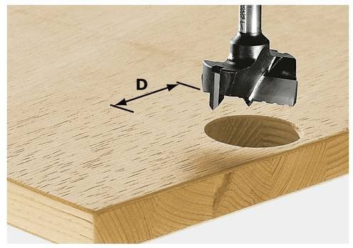 Festool Beschlagbohrer mit Hartmetallspitze in Silber, Durchmesser: 15 mm, Gesamtlänge: 5,45 cm - Bild 1
