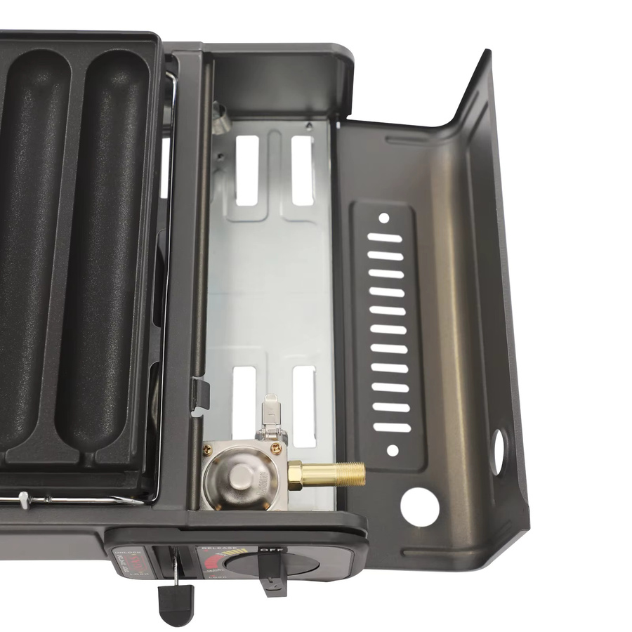 Bymaocar Tragbarer Gaskocher für Outdoor und Camping, 2,2KW Tischkocher aus verzinktem Eisenblech, Schwarz, geeignet für Butan und LPG - Bild 3