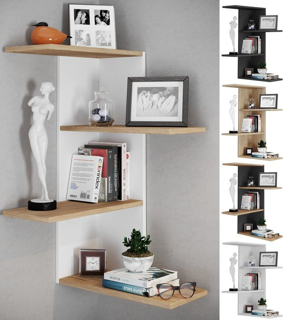 VCM Wandregal Balos hängendes Holzregal mit Holzstruktur-Nachbildung H x B x T: 77 x 45 x 45 cm - Bild 1