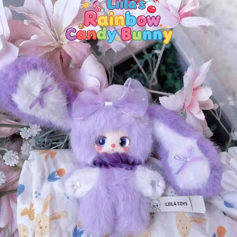 Babythree Liila Regenbogen-Süßigkeiten-Häschen-Serie Blindbox, Mini-Rucksackanhänger, Plüsch / Textil - Bild 1