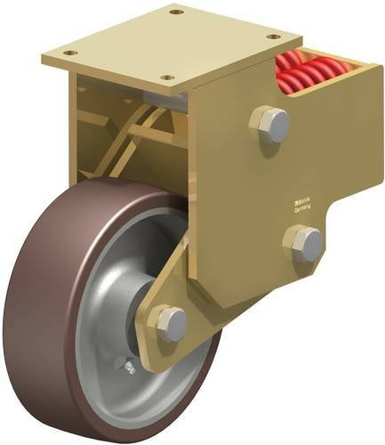 Blickle BSFN-GB 252K Bockrolle gefedert in Silber und Braun mit 250 mm Rad-Durchmesser und 2200 kg Tragfähigkeit - Bild 1