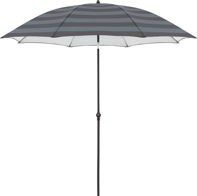Doppler Sonnenschirm myZONE 200 Manual Mittelmastschirm in Anthrazit mit Blockstreifen, Durchmesser: 200 cm - Bild 1
