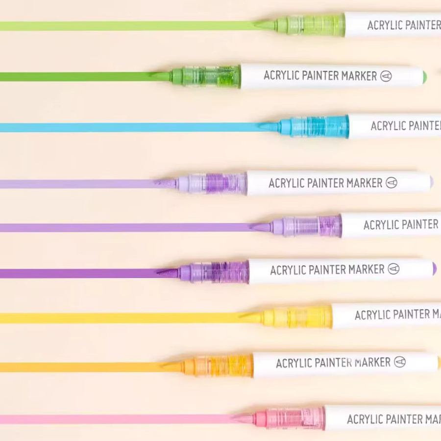 9 Farben Acryl Marker Set mit feiner Spitze für Zeichnungen, Malerei und Graffiti in Multicolour - Bild 2