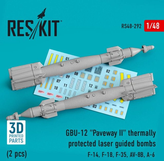 ResKit Models GBU-12 Paveway II laser guided bombs, 2-teiliges Set, 3D Printed - Bild 1