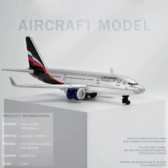 ZOCO A330 Russia Airlines Modellflugzeug, Metallreplik, Maßstab 1:400 - Bild 1