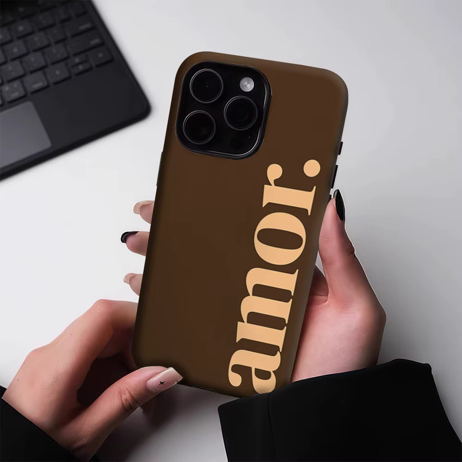 AmorPhone Schutzhülle für iPhone 17 16 15 14 13 Pro Max Plus mit Magnetfunktion, braun, robuste Doppel- und Einzelschicht-Hülle - Bild 4