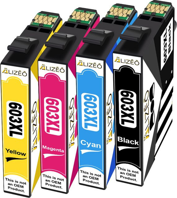 ALIZEO 603XL T603 Kompatible Tintenpatrone in Schwarz für Epson WorkForce XP-2100 XP-2105 XP-3100 XP-3105 XP-4100 XP-4105 Drucker - Bild 1