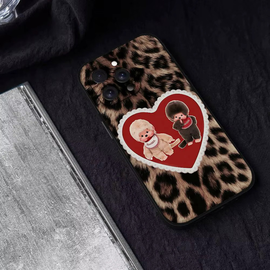 Mesuca M-Monchhichi Handyhülle für iPhone 15 14 13 12 11 Pro Max und weitere Modelle, Schwarz/Mehrfarbig - Bild 5
