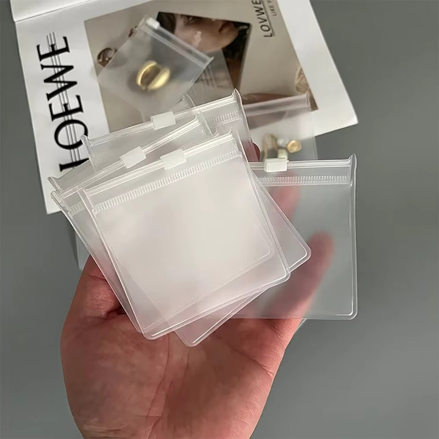 10 Stück transparente EVA-Beutel mit Reißverschluss, mattierte wiederverwendbare Schmuckaufbewahrungsbeutel für Ohrringe und Ringe - Bild 2