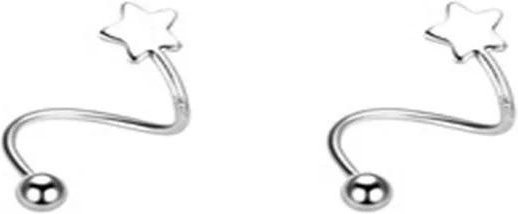 Ohrstecker Edelstahl, Herz Stern, Silber, Damen - Bild 1