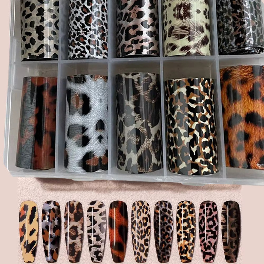 MAFANAILS Nagelfolien Brown Series, Leopardenmuster, Glänzend, Unisex - Bild 2
