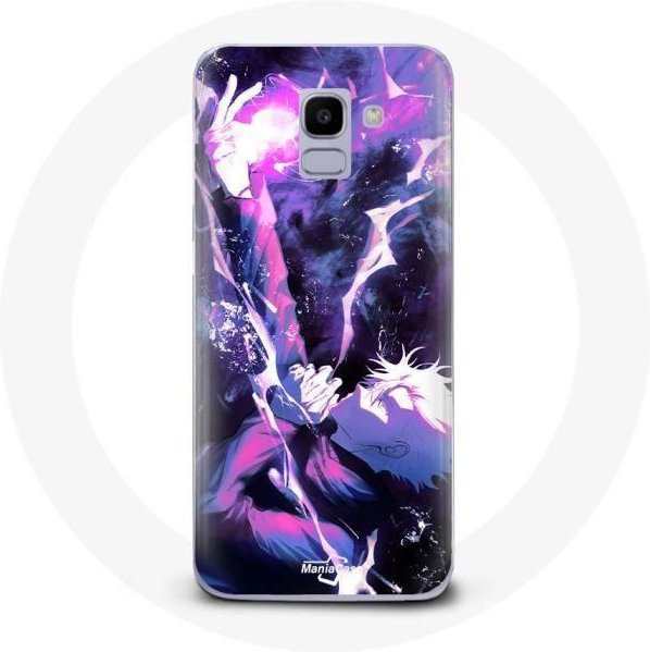Samsung Galaxy A6 2018 Handyhülle Gojo Satoru Jujutsu Kaisen Design in Schwarz und Lila - Bild 1