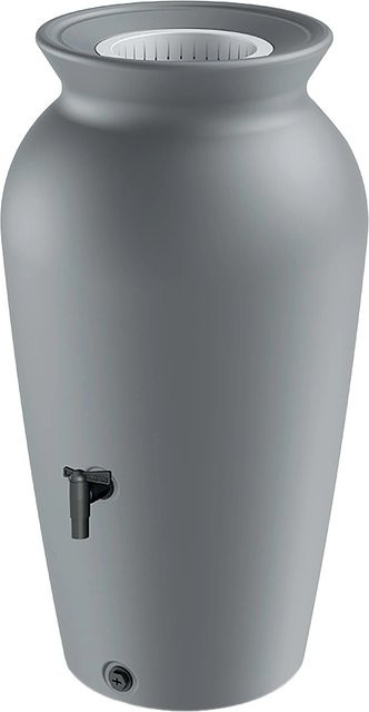 Waterform Regentonne Velcan 120 in Grau mit zwei Gewindeöffnungen und Filtereinsatz - Bild 1
