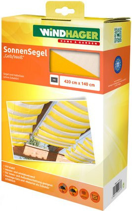 WINDHAGER Sonnensegel aus Polyester, gelb, B: 420 cm, H: 140 cm - Bild 1