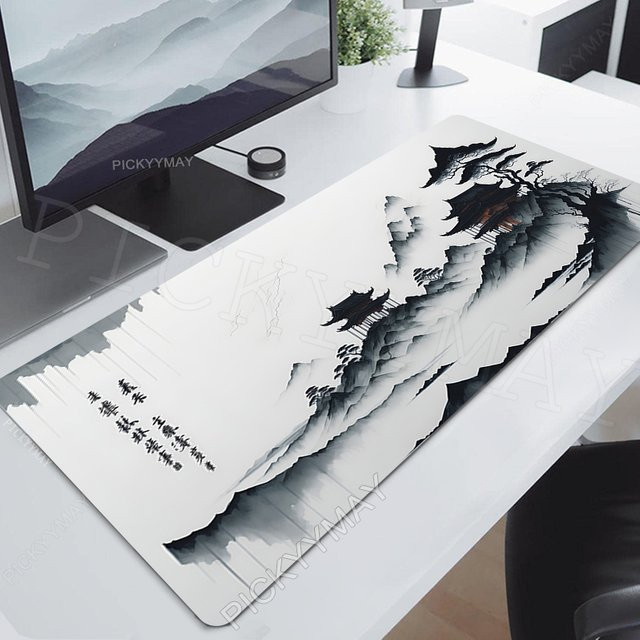 Pickyymay Mousepad im chinesischen Stil mit Tinte Malerei Design in Weiß - Bild 1