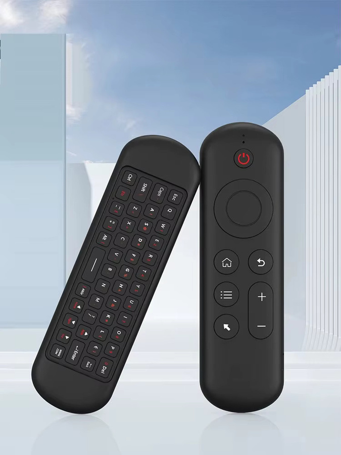 KEBIDUMEI Air Mouse Fernbedienung mit Sprachsteuerung, Gyroskop und 7-farbiger Hintergrundbeleuchtung, Mini-Tastatur, Dual-Modus 2,4 G und Bluetooth 5.2, kabellos, Schwarz/Multicolor, für Android Smart TV - Bild 6