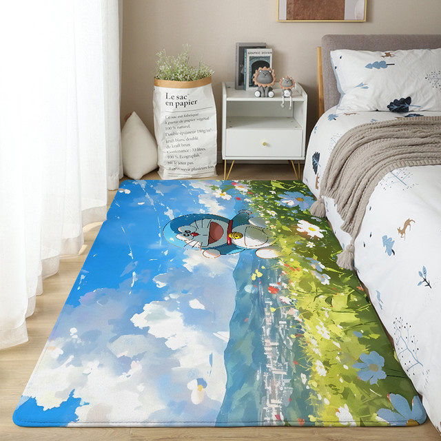 D-Doras-emon Bodenmatte mit Kinder-Motiv für Wohnzimmer und Kinderzimmer, weicher und flauschiger Spielteppich, Mehrfarbig, B/T: 60 x 40 cm - Bild 1