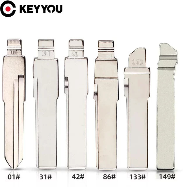 KEYYOU Autoschlüsselrohling HU66 in Silber für Audi, VW Polo, Passat B5, Tiguan, Golf, Santana, Bora, Seat und Skoda - Bild 1