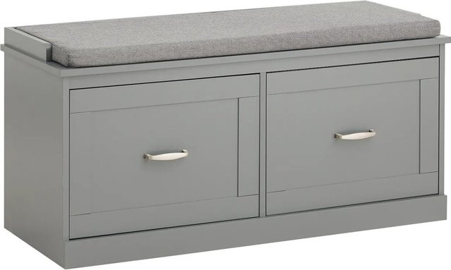 SoBuy Schuhbank FSR131-HG mit Sitzfläche und 4 Fächern aus MDF in Grau - Bild 1