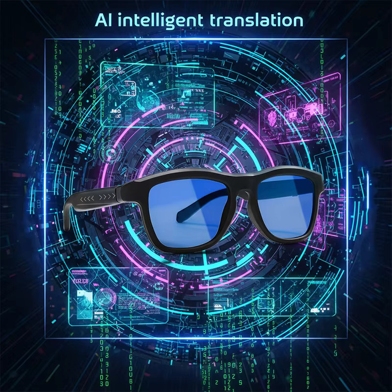 SEVENT PEOPLE Intelligente Elektrochrome Sonnenbrille mit Bluetooth, KI-Übersetzungsfunktion, Anrufoption und Musikplayer in Schwarz - Bild 3