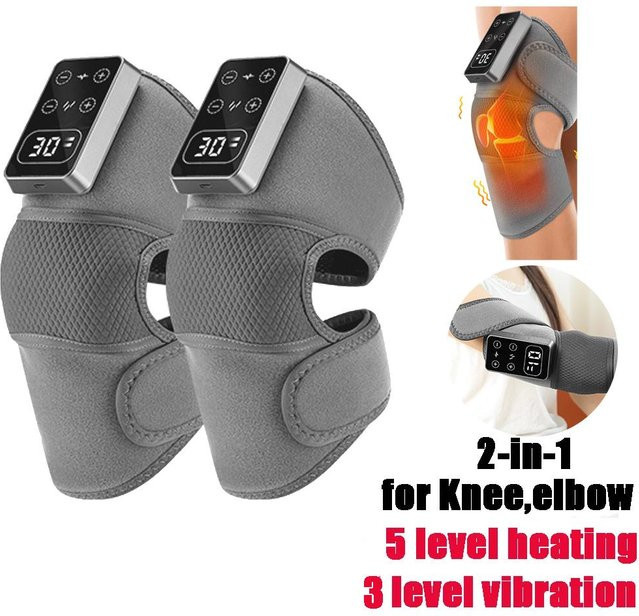 Pastsky Elektrischer 3-in-1 Knie-Massager mit Wärmefunktion und Vibration in Grau zur Linderung von Gelenk- und Schmerzen sowie zur Durchblutungsförderung - Bild 1