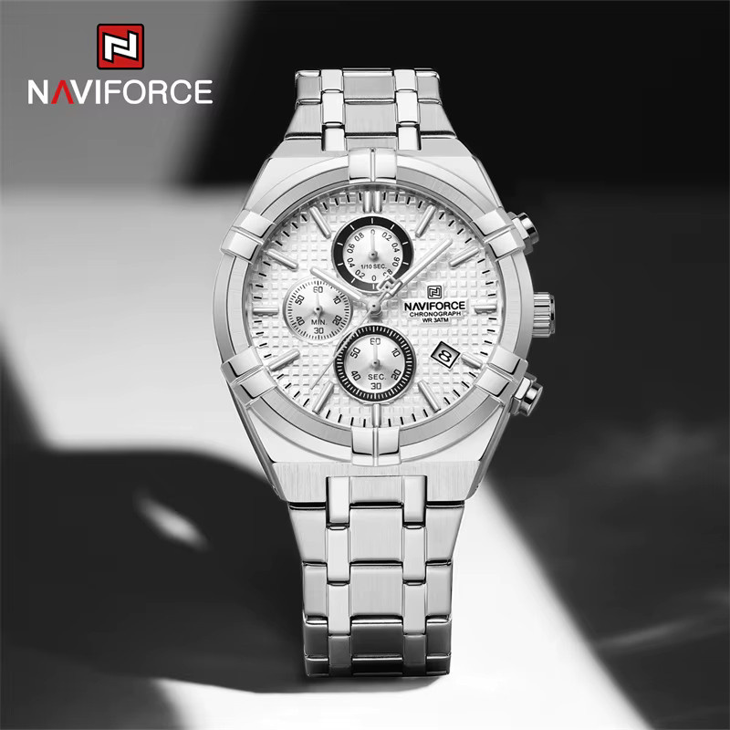 NAVIFORCE Chronograph, Quarz, Edelstahl, Silber, Herren - Bild 3