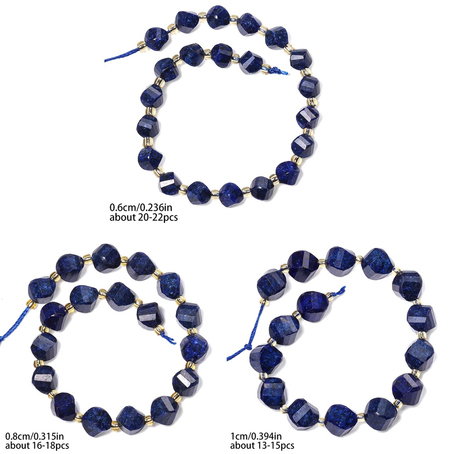 Lapislazuli Perlen, facettiert, Twist Form, 6-10mm - Bild 2