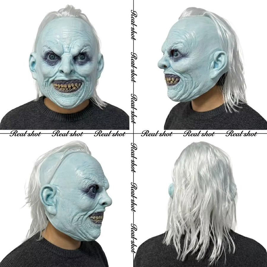 patygr Blaue Dämonen-Gesichtsmaske, Horror, Fantasy, Blau - Bild 3