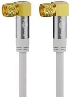 goobay SAT-Antennenkabel mit 90 Grad F-Stecker auf F-Stecker in Weiß - Bild 1