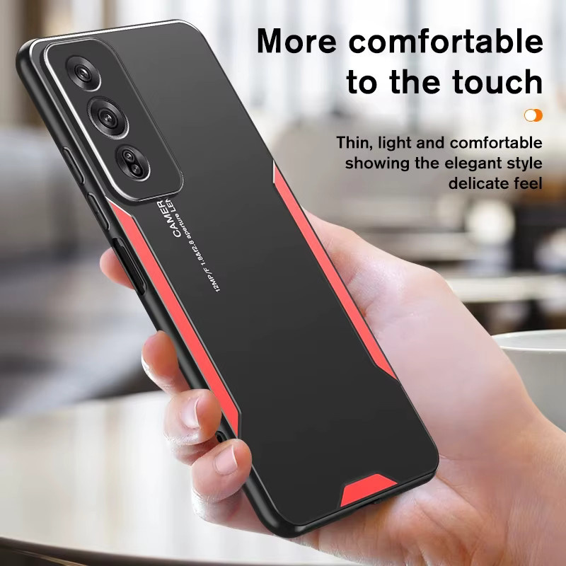 Light-Armor Stoßfeste Schutzhülle aus Aluminiumlegierung und TPU für OPPO A80 5G, A60 und A40 4G mit Kameraschutz und Soft Bumper - Bild 4