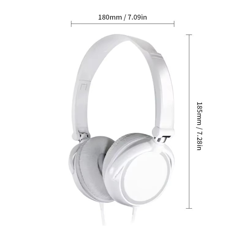 VIKEFON Stereo Kopfhörer in Weiß mit Mikrofon, faltbar und verstellbar, kabelgebunden mit 3,5 mm Klinkenanschluss für PC und MP3-Player - Bild 4