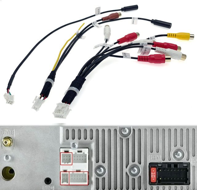 Pioneer Kabelbaum für Autoradio mit RCA, AUX und Mute-Kabel in Schwarz für DMH-160BT, 1700NEX, 1770NEX und W2770NEX - Bild 1