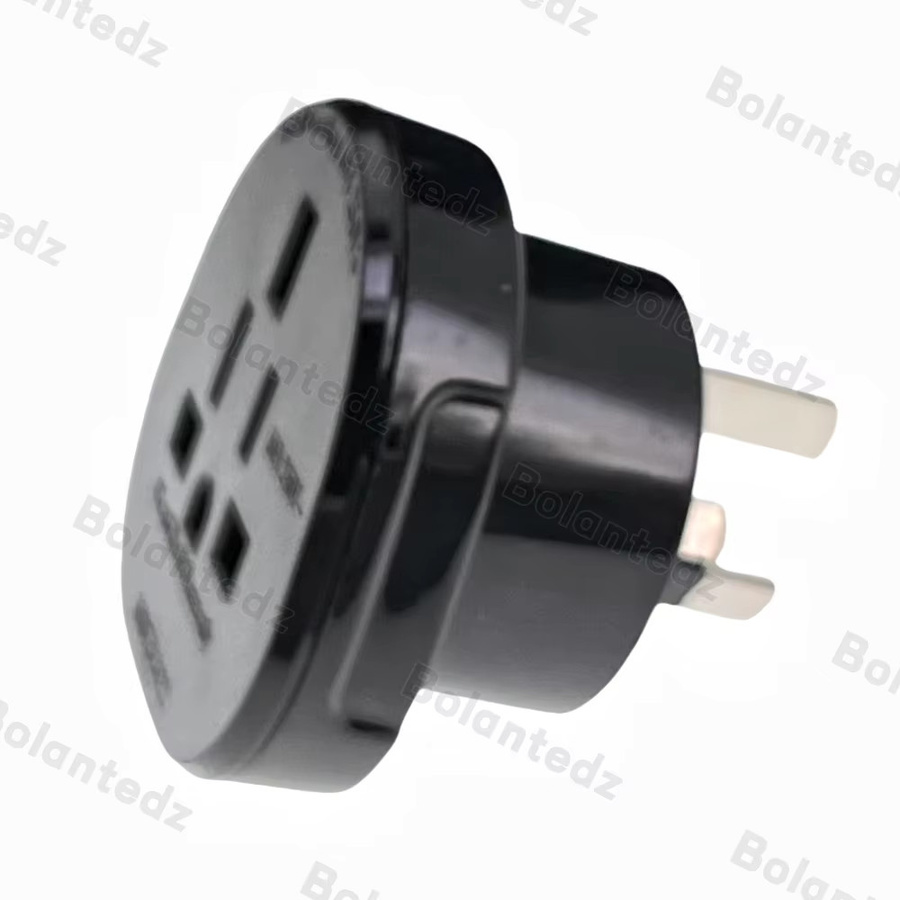 Bolantedz Universal Reiseadapter für Australien und Neuseeland, 3-polig, Schwarz, Konverter von US/UK/EU zu AU/NZ Stecker - Bild 2