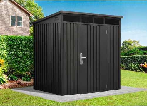 Mr. GARDENER Premium Geräte-Pultdachhaus aus Metall in Grau, B/H/T: 197 x 201 x 146 cm - Bild 1