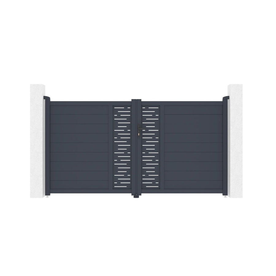 Casanoov Elektrisches Flügeltor Arlberg aus Aluminium in Grau inklusive Drehtorantrieb Ranger B150, Breite: 305 cm, Höhe: 161 cm - Bild 2