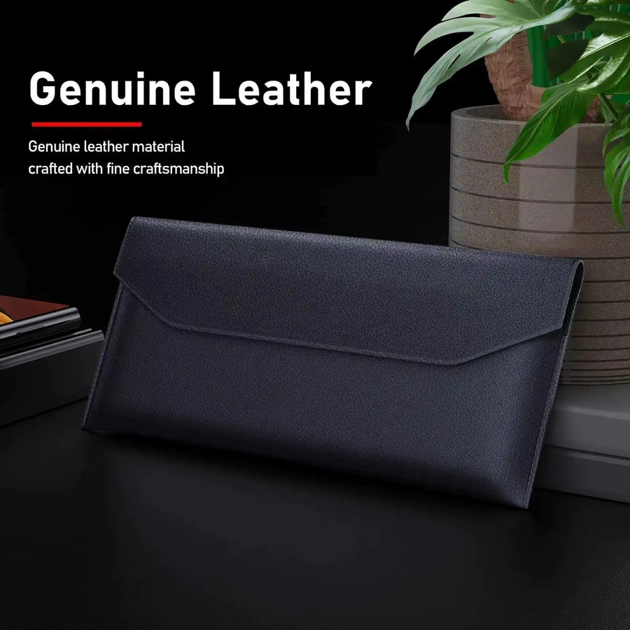 Samsung Galaxy Z TriFold Schutzhülle aus echtem Rindsleder in Schwarz oder Blau - Bild 2