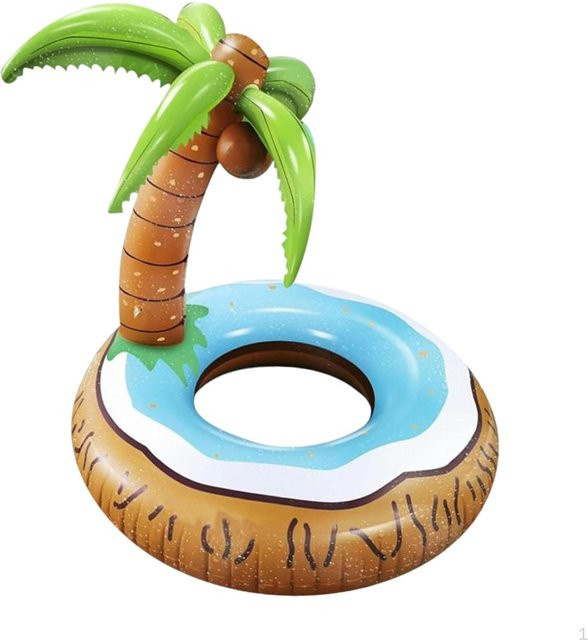 Aufblasbare Poolliege SunshineTek Wasserspaß Hängematte in Green und Multicolour aus PVC - Bild 1