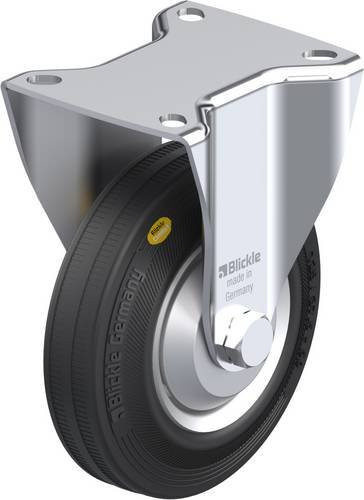 Blickle Bockrolle BK-RD 125R-1-FA in Schwarz, Rad-Durchmesser 125 mm, Tragfähigkeit max. 120 kg, verzinkter Stahl - Bild 1