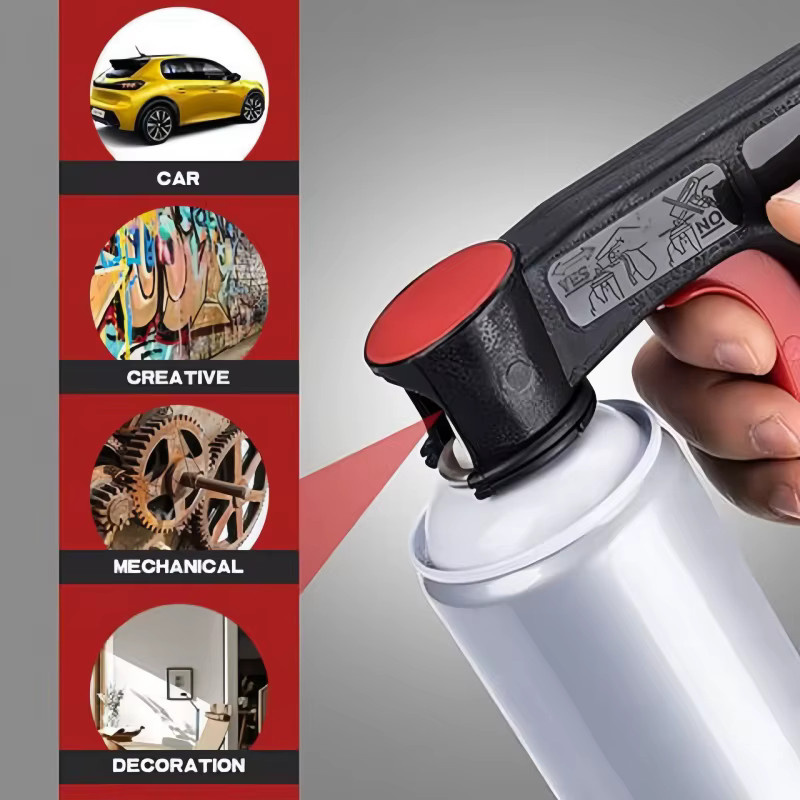 Tragbare Spraypistole aus Kunststoff mit Triggergriff für Aerosol-Farben in Schwarz - Bild 7