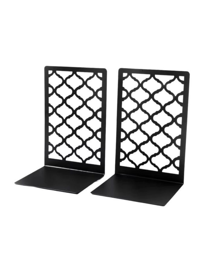 Sharprepublic 2er-Set Schreibtisch-Buchstützen aus Metall in Schwarz, geometrisches Design für Büro und Zuhause - Bild 7