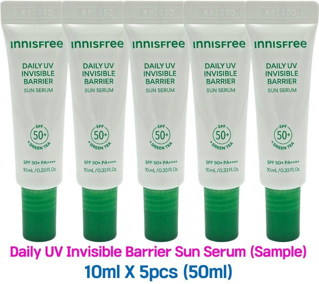 INNISFREE Green Tea Hyaluronic Moist Sun Serum, 5 x 10 ml, LSF 50+, Hyaluronsäure - Bild 1