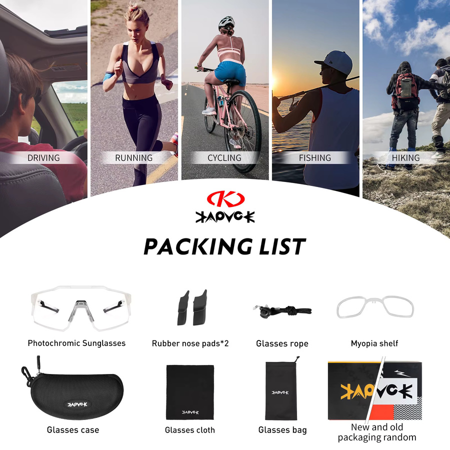 KAPVOE Sportsonnenbrille, Photochrome, Unisex, Kunststoff - Bild 4