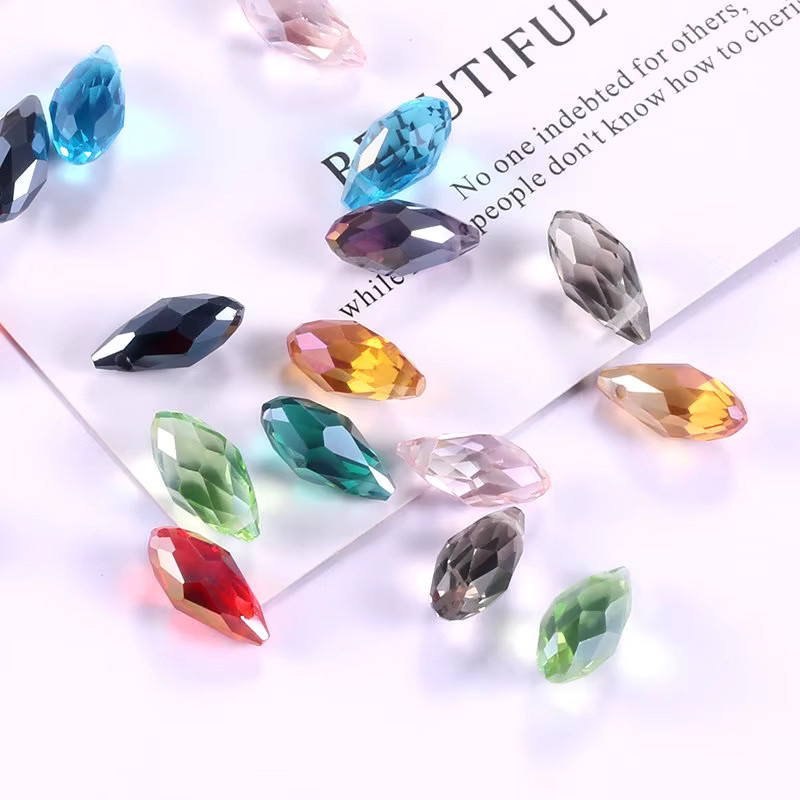 QIAO Kristall Teardrop Perlen, Multicolor, Glas, 50 Stück - Bild 2
