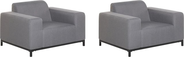 Beliani Sessel modern in Grau und Schwarz, B/T/H: 84 x 105 x 68 cm - Bild 1