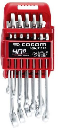 Facom Ring-Maulschlüssel-Satz Kombination Rot 40B.JP12PB - Bild 1