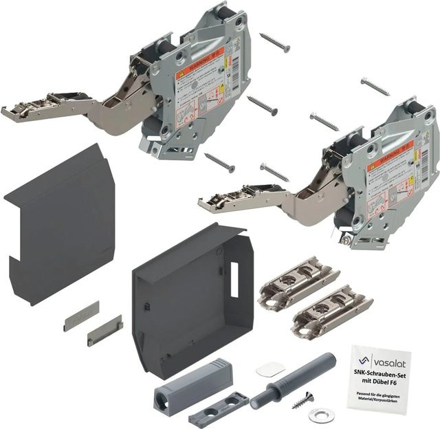 Blum Aventos Tip-On Blumencast Set mit Kraftspeicher 220-500 und Exzenter-Montageplatte in Tiefgrau - Bild 1